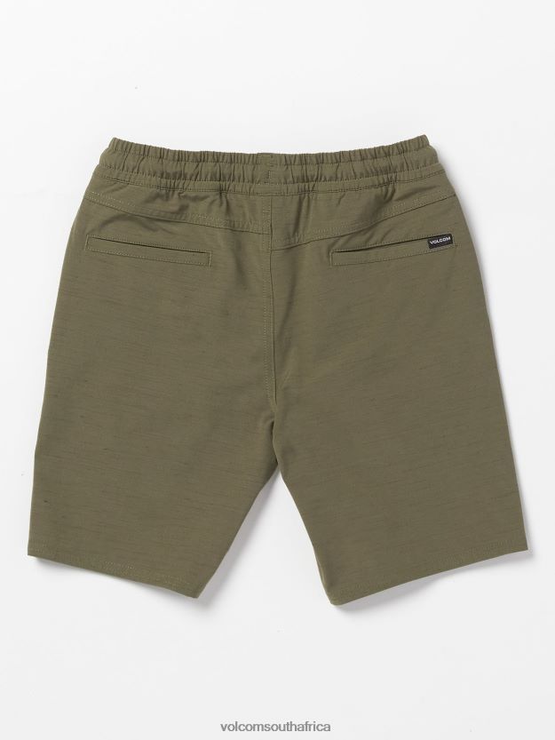 Z0ZR081238 Bison Boys Understoned Elastic Waist Hybrid Shorts Volcom Clothing - Image 2