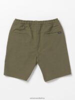 Z0ZR081238 Bison Boys Understoned Elastic Waist Hybrid Shorts Volcom Clothing - Image 3