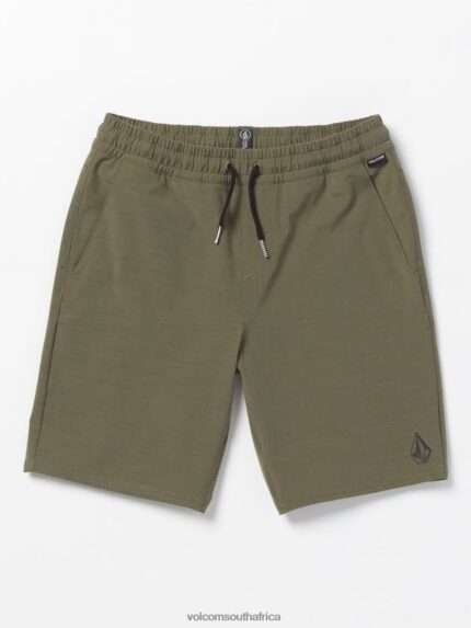Z0ZR081238 Bison Boys Understoned Elastic Waist Hybrid Shorts Volcom Clothing