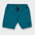 Z0ZR081239 Ocean Teal Boys Understoned Elastic Waist Hybrid Shorts Volcom Clothing