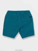 Z0ZR081239 Ocean Teal Boys Understoned Elastic Waist Hybrid Shorts Volcom Clothing - Image 3