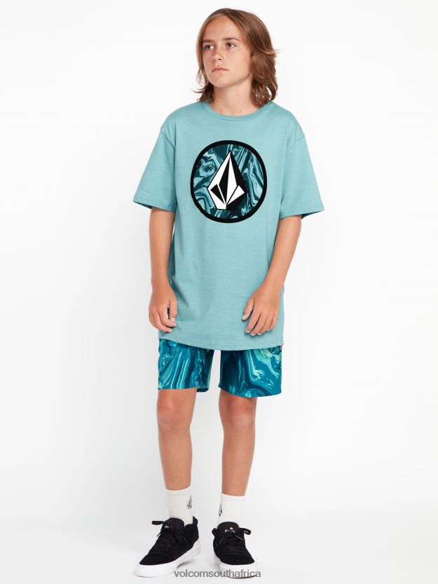 Z0ZR081251 Cali Blue Heather Boys Psyche Marble Mod-Tech Trunks Volcom Clothing - Image 2