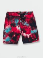 Z0ZR081258 Red Boys Saturate Elastic Waist Trunks Volcom Clothing - Image 7