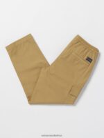 Z0ZR081266 Dark Khaki Boys March Cargo Elastic Waist Pants Volcom Clothing - Image 2