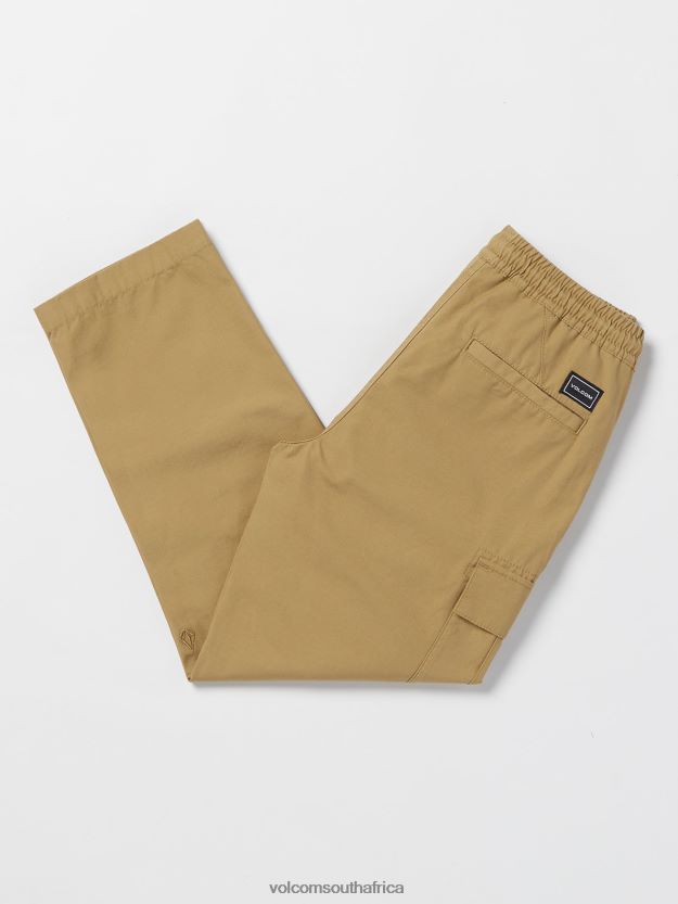 Z0ZR081266 Dark Khaki Boys March Cargo Elastic Waist Pants Volcom Clothing - Image 3