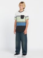 Z0ZR081283 Old Blackboard Boys Freazy Loose Elastic Waist Denim Pants Volcom Clothing - Image 5