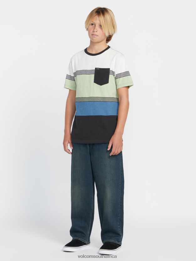 Z0ZR081283 Old Blackboard Boys Freazy Loose Elastic Waist Denim Pants Volcom Clothing - Image 5