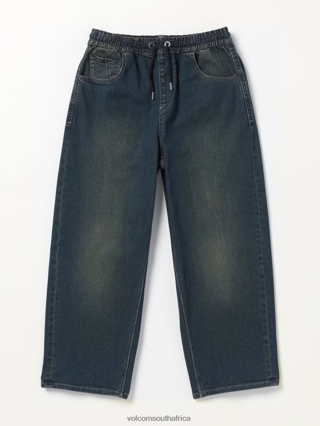 Z0ZR081283 Old Blackboard Boys Freazy Loose Elastic Waist Denim Pants Volcom Clothing - Image 1