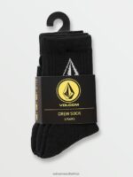 Z0ZR081289 Black Boys Full Stone Socks 3 Pack Volcom Accessories - Image 7