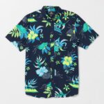 Z0ZR08128 Navy Men Sunriser Floral Short Sleeve Shirt Volcom Clothing