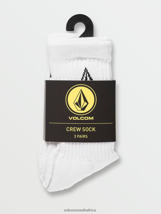 Z0ZR081293 White Boys Full Stone Socks 3 Pack Volcom Accessories - Image 11