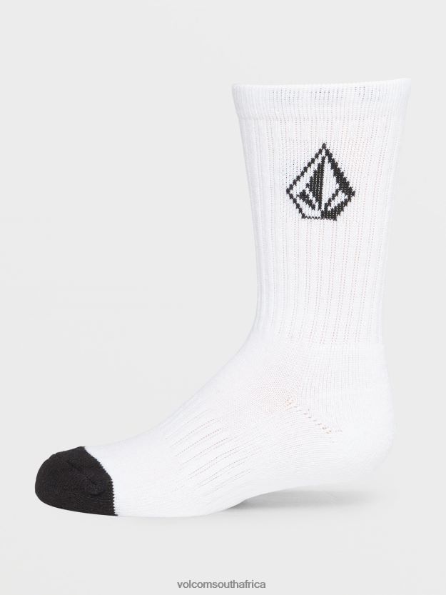 Z0ZR081293 White Boys Full Stone Socks 3 Pack Volcom Accessories - Image 14