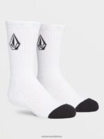 Z0ZR081293 White Boys Full Stone Socks 3 Pack Volcom Accessories