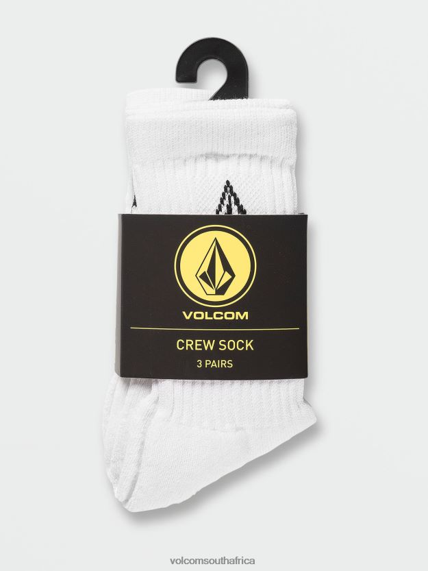 Z0ZR081293 White Boys Full Stone Socks 3 Pack Volcom Accessories - Image 19