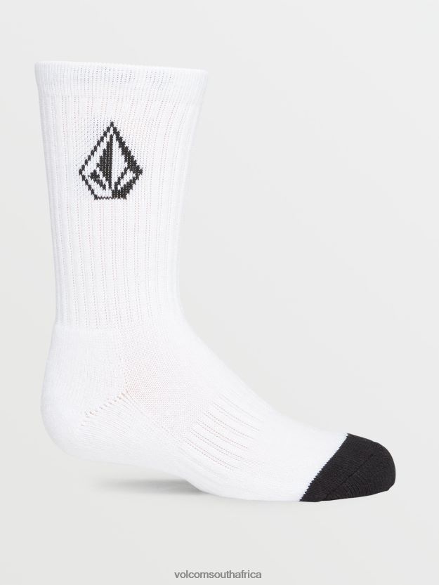 Z0ZR081293 White Boys Full Stone Socks 3 Pack Volcom Accessories - Image 7
