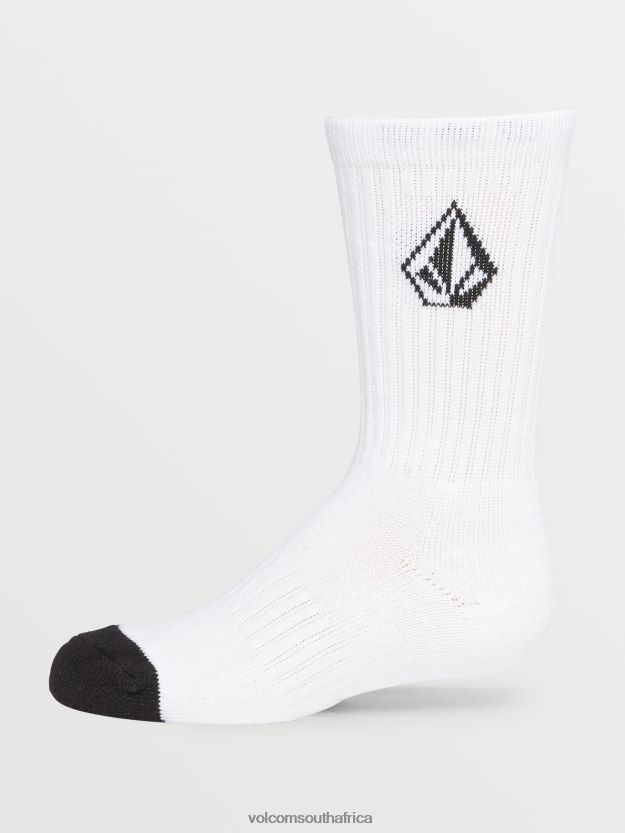 Z0ZR081293 White Boys Full Stone Socks 3 Pack Volcom Accessories - Image 9