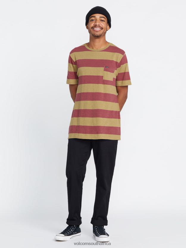 Z0ZR08131 Dark Khaki Men Bolders Crew Short Sleeve Shirt Volcom Clothing - Image 4