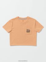 Z0ZR081320 Clay Girls Pocket Dial Tee Volcom Clothing - Image 3