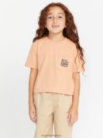 Z0ZR081320 Clay Girls Pocket Dial Tee Volcom Clothing - Image 7