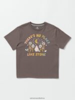 Z0ZR081321 Slate Grey Girls Truly Stoked Boyfriend Tee Volcom Clothing - Image 4