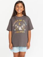 Z0ZR081321 Slate Grey Girls Truly Stoked Boyfriend Tee Volcom Clothing - Image 10