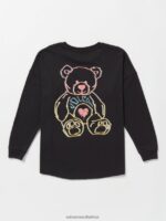 Z0ZR081327 Black Girls Werkin Doubles Long Sleeve Tee Volcom Clothing - Image 5