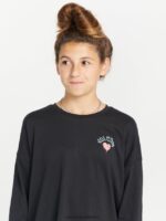 Z0ZR081327 Black Girls Werkin Doubles Long Sleeve Tee Volcom Clothing - Image 8