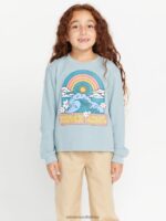 Z0ZR081328 Smokey Blue Girls Thermality Long Sleeve Tee Volcom Clothing - Image 5