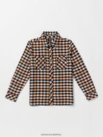 Z0ZR081333 Winter Orchid Girls Getting Rad Plaid Long Sleeve Shirt Volcom Clothing - Image 7
