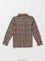 Z0ZR081333 Winter Orchid Girls Getting Rad Plaid Long Sleeve Shirt Volcom Clothing - Image 8