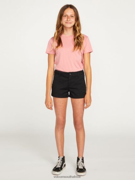 Z0ZR081346 Black Girls Frochickie Shorts Volcom Clothing