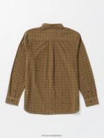 Z0ZR08134 Dark Khaki Men Zander Long Sleeve Shirt Volcom Clothing - Image 2