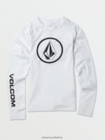 Z0ZR081354 White Kids Lido Solid Long Sleeve Shirt Volcom Surf