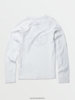 Z0ZR081354 White Kids Lido Solid Long Sleeve Shirt Volcom Surf - Image 3