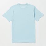 Z0ZR0813 Misty Blue Men Solid Short Sleeve Pocket Tee Volcom Clothing