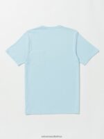 Z0ZR0813 Misty Blue Men Solid Short Sleeve Pocket Tee Volcom Clothing - Image 3