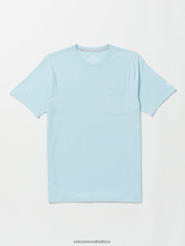 Z0ZR0813 Misty Blue Men Solid Short Sleeve Pocket Tee Volcom Clothing - Image 1