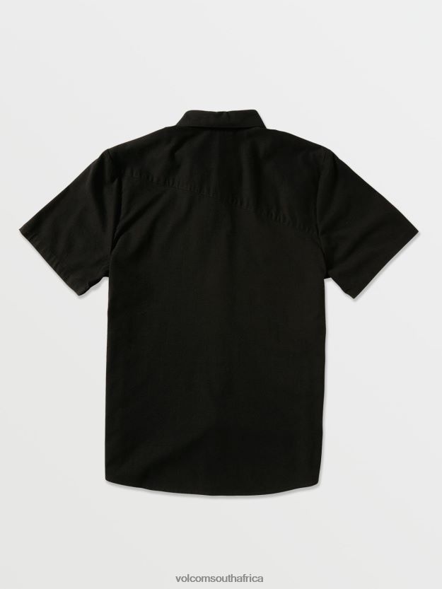 Z0ZR08141 New Black Men Everett Oxford Short Sleeve Shirt Volcom Clothing - Image 2