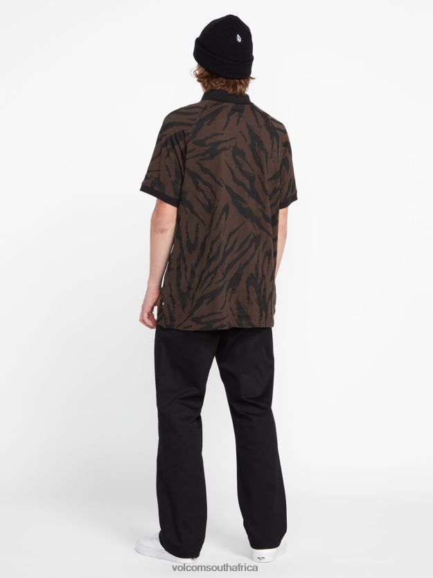 Z0ZR08155 Tobacco Men Ralphie Polo Short Sleeve Shirt Volcom Clothing - Image 2