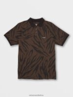 Z0ZR08155 Tobacco Men Ralphie Polo Short Sleeve Shirt Volcom Clothing - Image 4