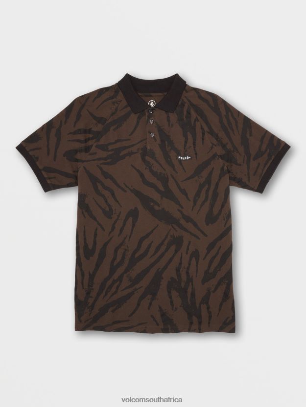 Z0ZR08155 Tobacco Men Ralphie Polo Short Sleeve Shirt Volcom Clothing - Image 4