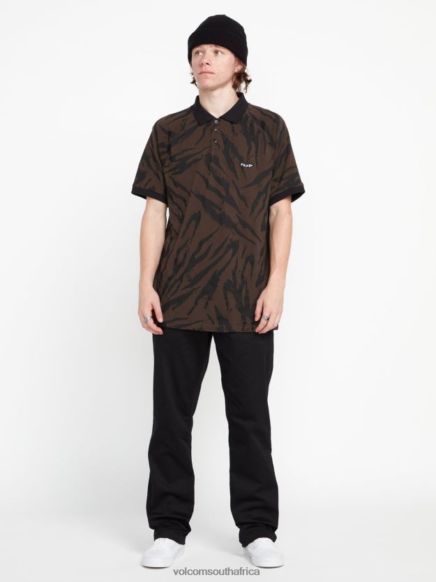 Z0ZR08155 Tobacco Men Ralphie Polo Short Sleeve Shirt Volcom Clothing - Image 1