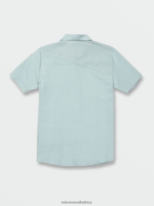 Z0ZR08161 Cali Blue Heather Men Everett Oxford Short Sleeve Shirt Volcom Clothing - Image 2