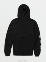 Z0ZR08169 Black Men Iconic Stone Hoodie Volcom Clothing - Image 2