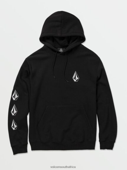 Z0ZR08169 Black Men Iconic Stone Hoodie Volcom Clothing