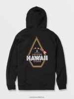 Z0ZR08172 Black Men Apex Zip Fleece Hoodie Volcom Clothing - Image 3
