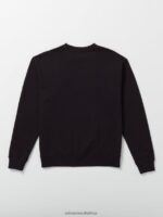 Z0ZR08176 Black Men Watanite Crew Pullover Sweatshirt Volcom Clothing - Image 3