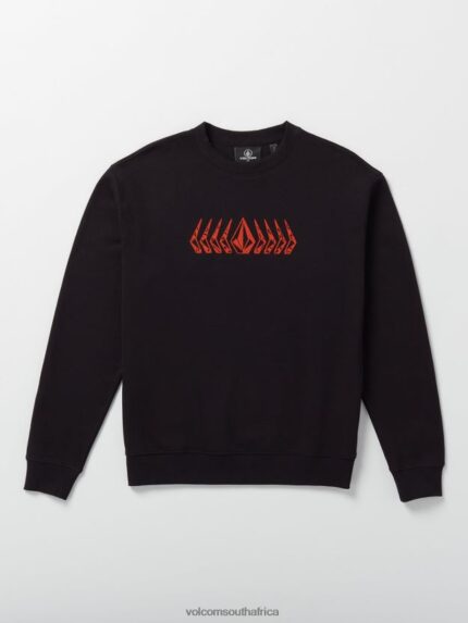 Z0ZR08176 Black Men Watanite Crew Pullover Sweatshirt Volcom Clothing