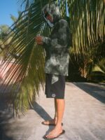 Z0ZR08179 Black Men Surf Vitals Balaram Stack Hooded Long Sleeve 50 UPF Rashguard Volcom Clothing - Image 3