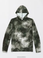 Z0ZR08179 Black Men Surf Vitals Balaram Stack Hooded Long Sleeve 50 UPF Rashguard Volcom Clothing - Image 5